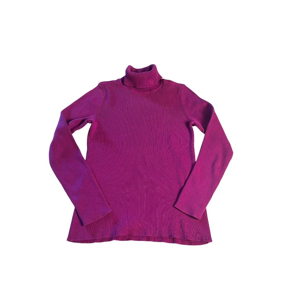 Lauren Ralph Lauren Magenta purple women’s M Ribbed Turtleneck Sweater  Classic